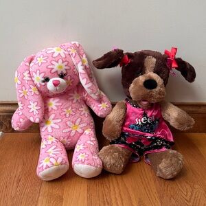 Build a Bear Puppy Dog Tongue Out With Outfit & Daisy Bunny Floppy Ears Bundle